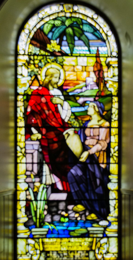 small stained glass window